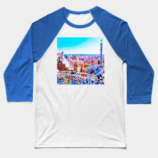 Park Guell Watercolor painting Baseball T-Shirt